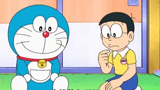 Nobita đeo huy hiệu tương lai và trở thành nhân vật chính của câu chuyện, còn Hổ Béo trở thành nhân 