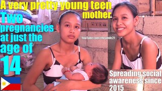 A Very Young and Fresh Beautiful Filipina Teen Mom in the Philippines. 2 Babies at the Age of 15?