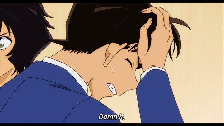 Shinichi can’t focus because of Ran (cute)