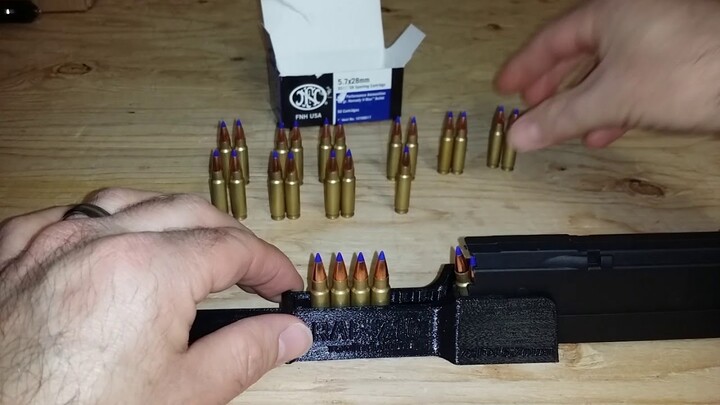 FN Five-seveN Handgun Magazine Loader. The RAE-716 loads 7 rounds of 5.7x28mm in one push!