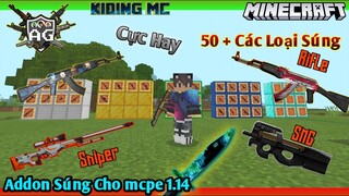 Cách Cài Addon 50 Loại Súng Cực Xịn Cho Minecraft Pe 1.14.+ Siêu Hay (Có Link) | KIDING MC