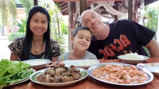ซี่โครงหมูตุ๋นหอมๆสมุนไพร กุ้งถัง พ่อลูกสอนภาษาให้กันYummy Stew Ribs with Herb