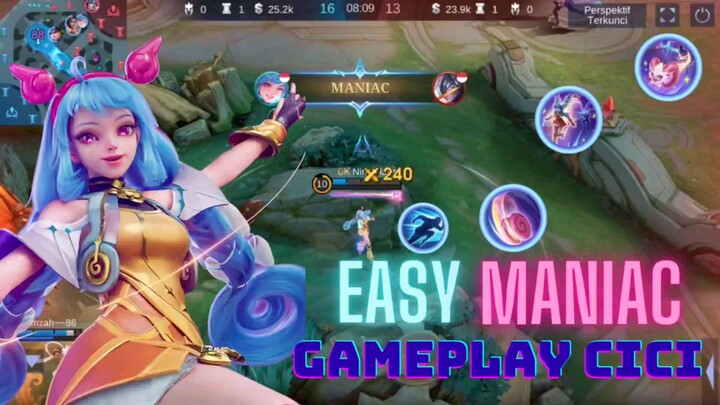 EASY MANIAC PAKAI HERO CICI! - Gameplay Cici Mobile Legends