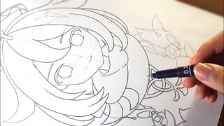 real time INK process PAIMON Drawing - nebelin garis