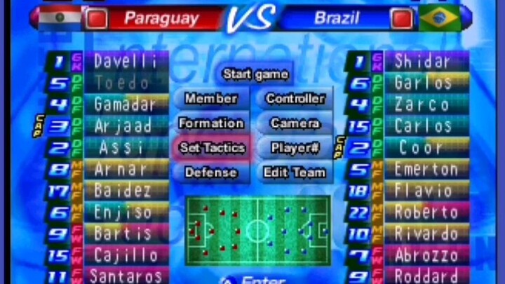 ISS 2000 (USA) - N64 (Brazil vs Paraguay) Matsu Player.