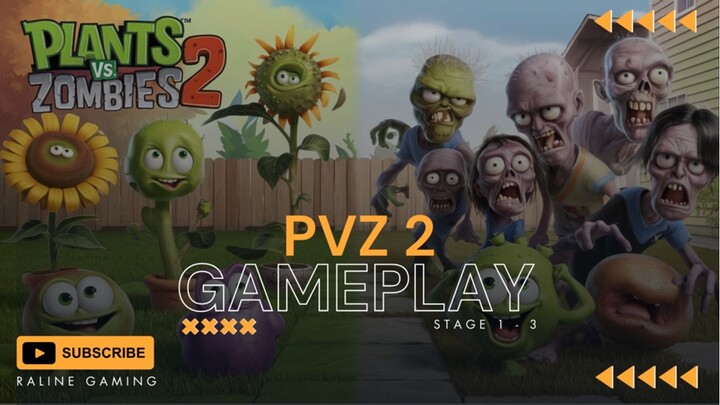Plants vs Zombies 2 GAMEPLAY Stage 1-3