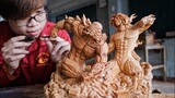 Wood carving: Attack on Titan - Eren VS Reiner  [ 進撃の巨人]