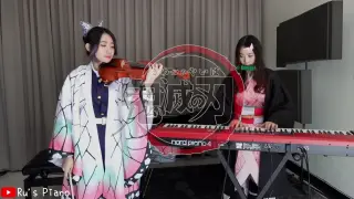 Demon Slayer [Kamado Tanjiro no Uta ] Piano and violin cover
