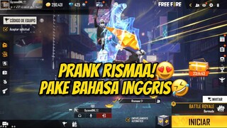 PRANK RISMA PAKE BAHASA INGGRIS🤣AUTO PUSING🤣