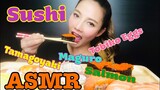 SAW ASMR|MUKBANG|เสียงกิน|SUSHI TOBIKO EGGS SALMON MAGURO TAMAGOYAKI |NO TALKING •EATING SOUND•