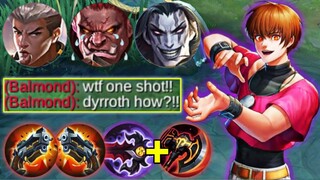 BEST BUILD TO DESTROY THIS 3 ANNOYING HEROES | GLOBAL DYRROTH ONE SHOT COMBO BUILD - MLBB