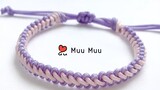 Classic purple and pink stitched bracelet: Suitable for beginners
