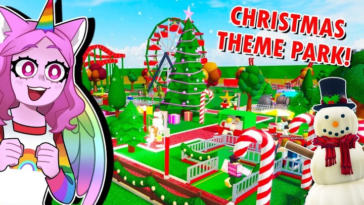 Making a HUGE CHRISTMAS THEMEPARK In Roblox!! (Roblox)