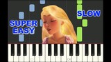 SLOW SUPER EASY piano tutorial "HEALING INCANTATION" from Tangled, Disney, with free sheet music