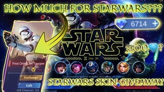 HOW MUCH 💎/DIAMONDS FOR ALL STAR WARS SKINS IN NEW MLBB X STAR WARS GACHA DRAWS EVENT 2022 | MLBB