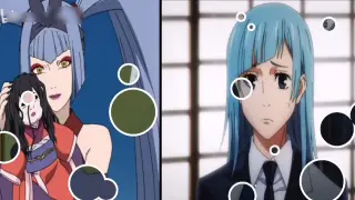 Characters similar to "Naruto" and "Jujutsu Kaisen"
