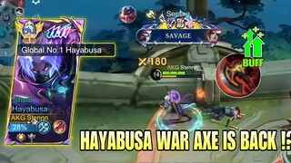 TOP 1 GLOBAL HAYABUSA NYOBAIN WAR AXE BUFF MALAH SAVAGE ! Stenly Hayabusa Gameplay !