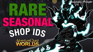 =AQW= WORKING RARE AND SEASONAL RARE SHOP IDs | PART 3 | UPDATED 2019 2020