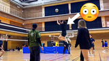 (Permainan bola voli) Kemampuan super untuk tetap di udara - dunk palsu dan umpan nyata