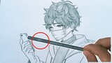 Wow Hebat || Cara Menggambar Anime hanya Menggunakan Satu Pensil, tapi Hasilnya Bagus
