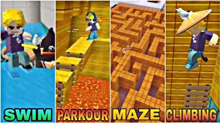 SKYBLOCK OLYMPICS PARKOUR,WALL CLIMBING,MAZE,SWIMMING AND OBSTACLES SKYBLOCK BLOCKMAN GO(REUPLOAD)