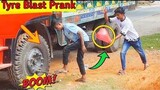 Viral Tyre Blast PRANK ในปี 2022 !! เล่นตลกเจาะยางด้วย Popping Balloons Pranks อีกครั้ง Prank TV