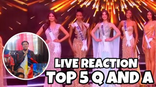 ATEBANG LIVE REACTION | MISS UNIVERSE 2021 TOP 5 Q AND A PORTION #livereaction