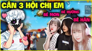 FREE FIRE | Đức Mõm Chơi Lớn Solo Cân 3 "Hội Chị Em", Bé Mon, Bé Hân, Bé Hường !!!