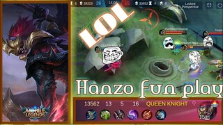 Hanzo the shadow ninja|QUEEN KNIGHT| HANZO GAME PLAY|MOONTON|MLBB