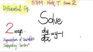 2 ways: diff eq Solve dy/dx=y-1