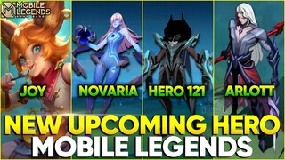 NEW HERO NOVARIA (MAGE), ARLOTT (FIGHTER), HERO 121 (MARKSMAN) & JOY (ASSASSIN) | UPCOMING HERO MLBB