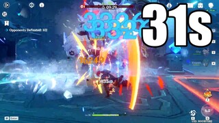 【原神 Genshin Impact】31s run Peak of Vindagnyr Domain ft Diluc+Xingqiu