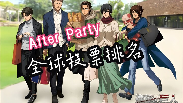 2023〈进击的巨人-- After Party〉官方十大全球投票排名榜