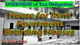 Taxes of HOUSE for RENT, APARTMENT & BOARDING HOUSE