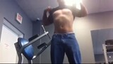 Man has epic fail in gym takes shirt off to video himself posing then panics whe