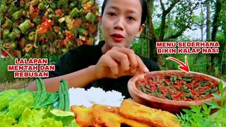 MUKBANG LALAPAN MENTAH SAMBAL SAYUR REBUS SEDERHANA NIKMAT#mukbanglalapanmentah#eatingshow