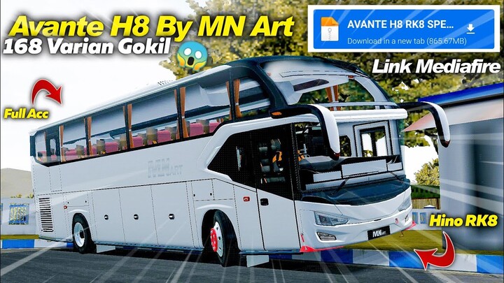 Mod Terbaru Detail Banget❗ Avante H8 Hino RK8 By MN Art Mod Bussid
