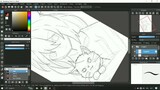 Drawing anime catgirl timelapse