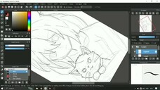 Drawing anime catgirl timelapse