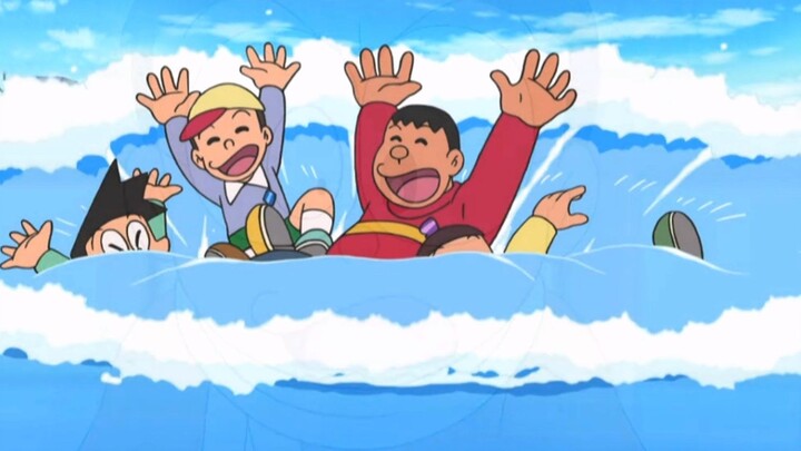 Nobita used the tracking badge to expose everyone's whereabouts, but was beaten up