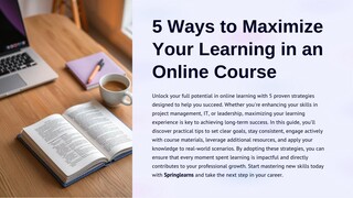 5 Ways to Maximize Your Learning in an Online Course