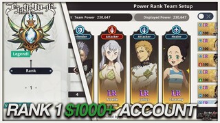 MY RANK 1 $1000+ ACCOUNT AFTER 30 DAYS! 230K+ CC POWER! | Black Clover Mobile