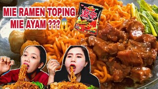 MUKBANG MIE RAMEN PEDAS( GEKIKARA RAMEN) TOPING MIE AYAM😱