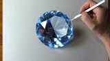 Drawing - a blue diamond