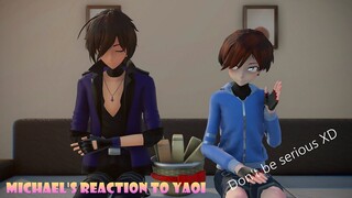 Mike's reaction to yaoi😂MEME Video for fun(Michael Afton Noah/Ennard) fnaf mmd/fnafsl mmd/Gacha Life