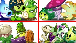 PvZ 2 4 ชุดพืชสุ่มกับทีมซอมบี้ - Mega Pea x Night Cap x Bamboo x Pokra