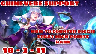 GUINEVERE AGGRESSIVE SUPPORT - NONSTOP GANKING - TUTORIAL - DIGGIE STRAT NO MORE - MOBILE LEGENDS