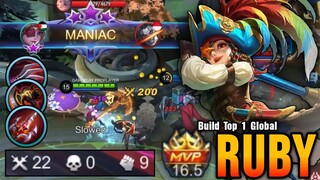 22 Kills + MANIAC!! Ruby Best Build - Build Top 1 Global Ruby ~ MLBB