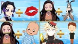 Demon Slayer Characters x Bunnygirl x Baby x Kiss x Humans | Wiz Anime | #demonslayer #shorts