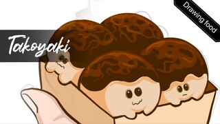 Draw takoyaki cumel, makanan faforit sapa nih ?